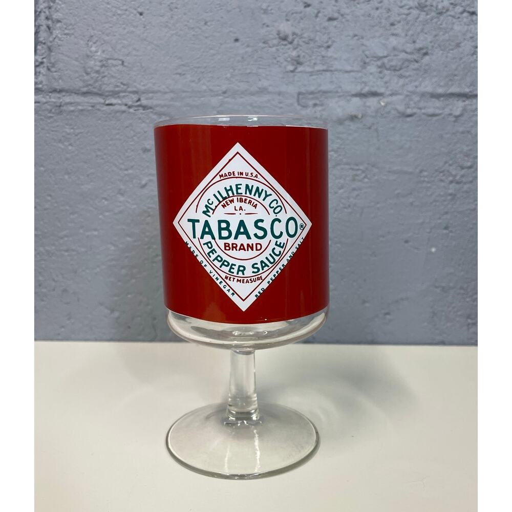 Vintage Tabasco Red Eye Bar Glass Cocktail Glass Novelty Drinkware